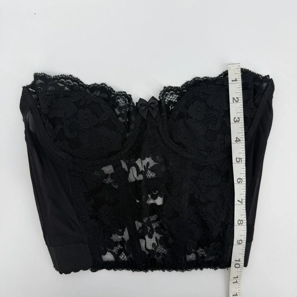 Vintage Victoria's‎ Secret Black Lace Bustier Corset Top Y2K